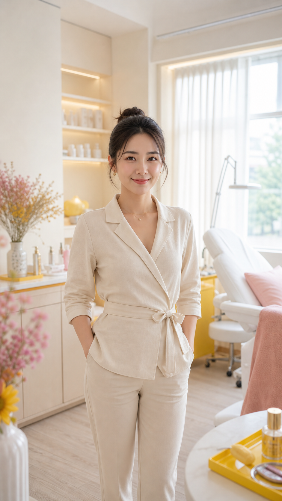 台灣小型美業工作室老闆的情境示意照